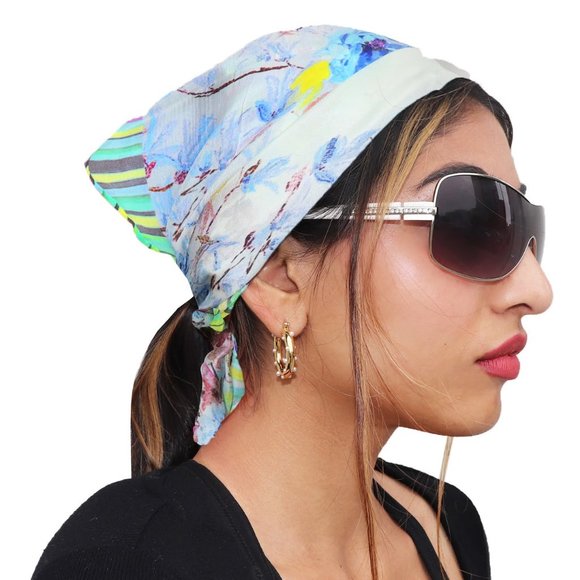 NWT Cream 100% Silk Bandana - Picture 2 of 4